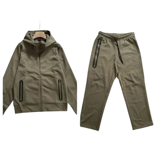Hooded Jacket Straight Leg Sweatpants Sweatshirt