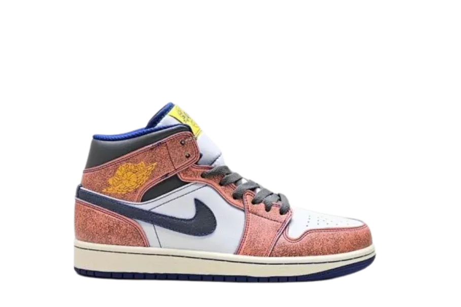 Jordan 1 Mid SE Summit White Crimson Bliss Deep Royal Blue Iron Grey